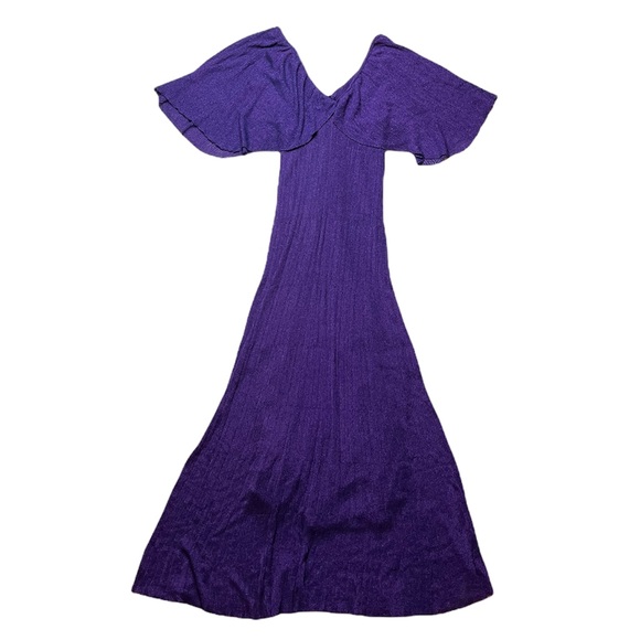 Zara | Purple Flutter Sleeve Long Maxi Dress S - Picture 3 of 14